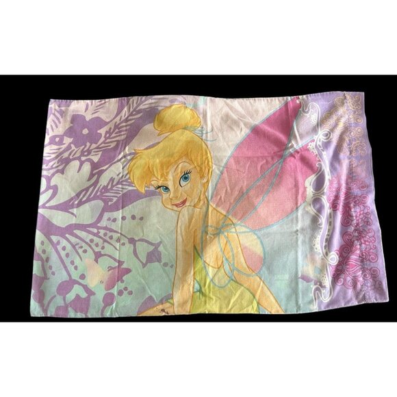 Vintage Tinker Bell Standard Pillowcase Purple Border Wonderful World of Disney - Picture 1 of 7